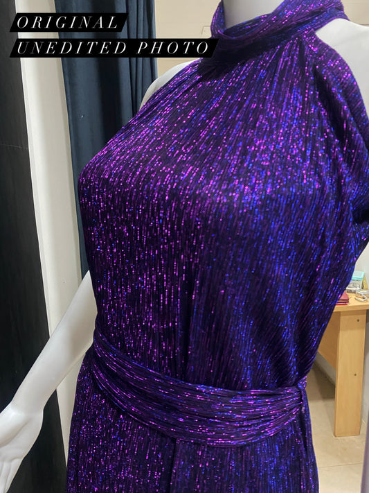 Moon Purple Halter Gown