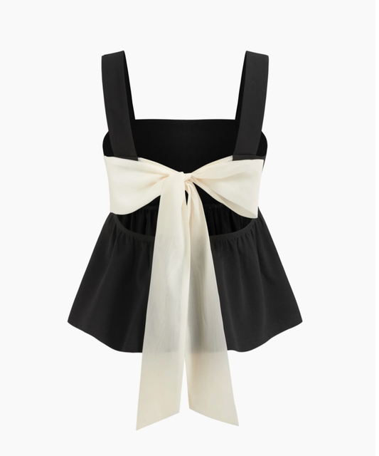 White Back Bow Top