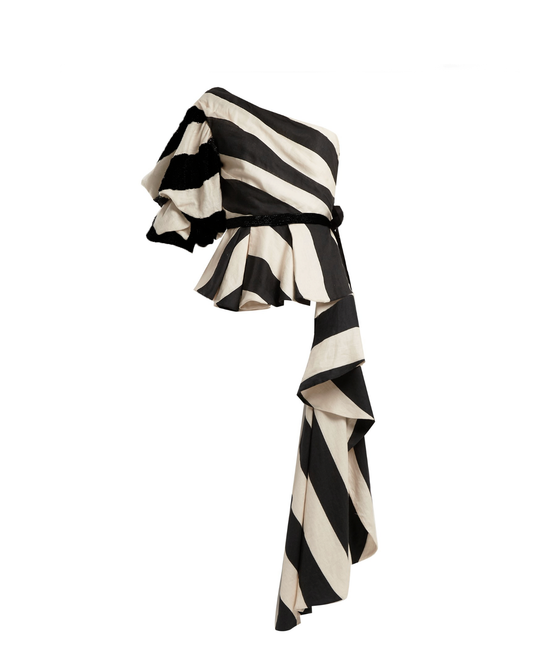 Striped One Drama Top