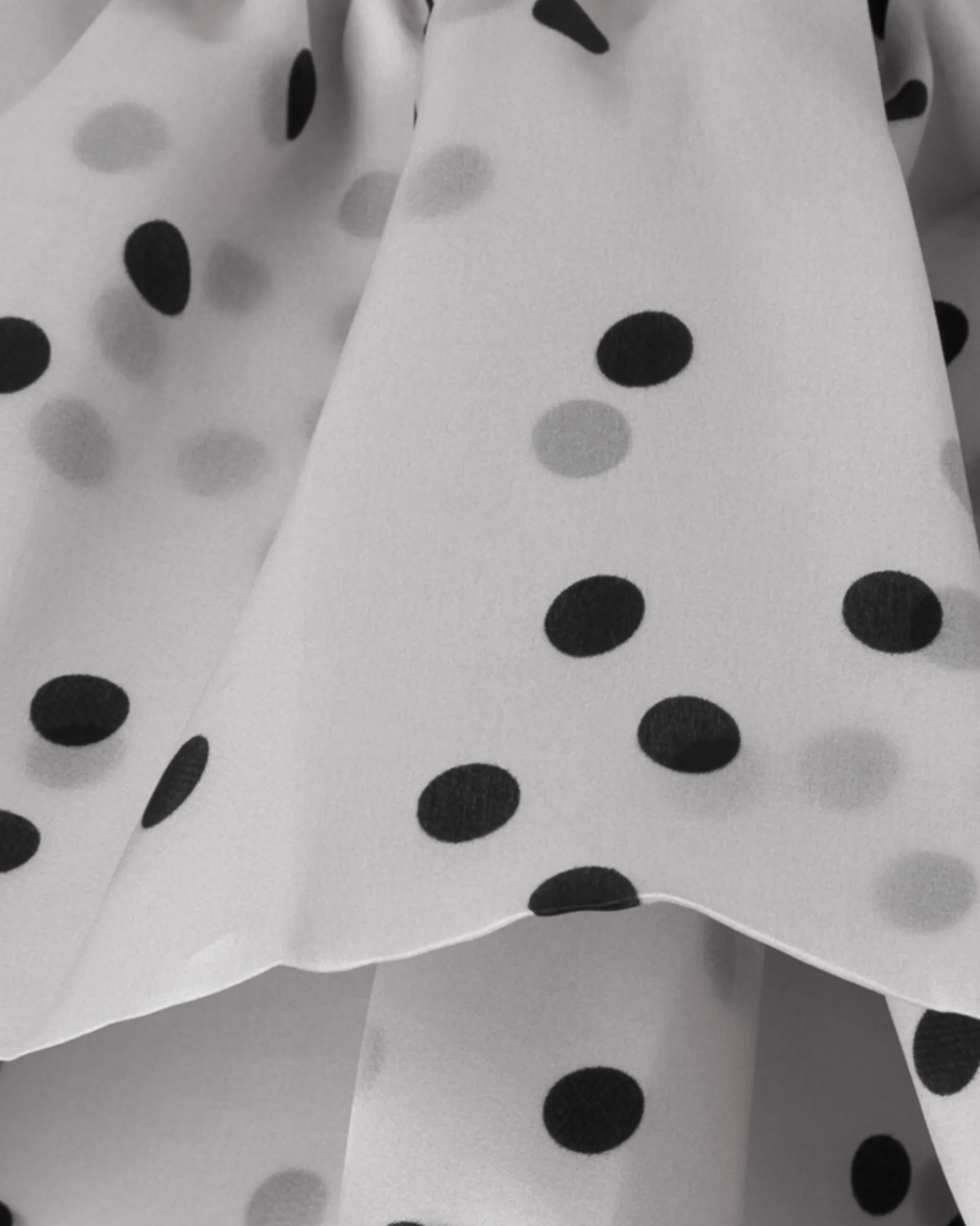 Polka Ruffle Off Shoulder Top