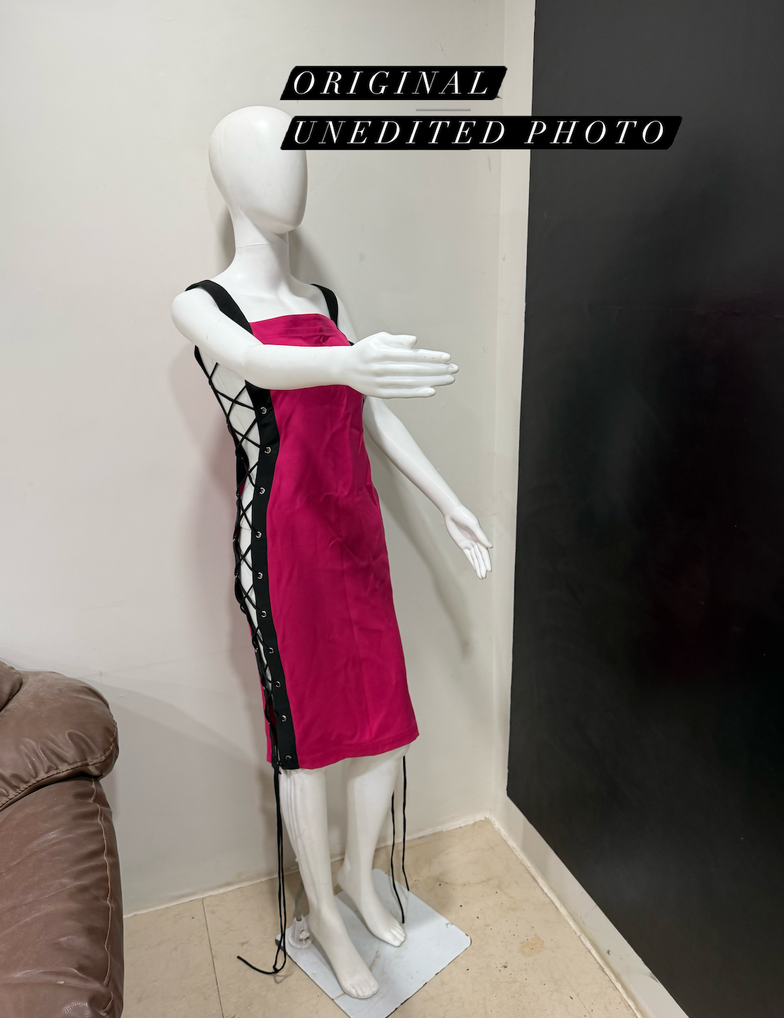 Risque Fuscia Side Tie Dress