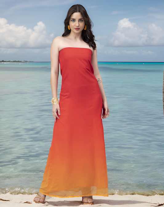 Ombre Red Yellow Gown