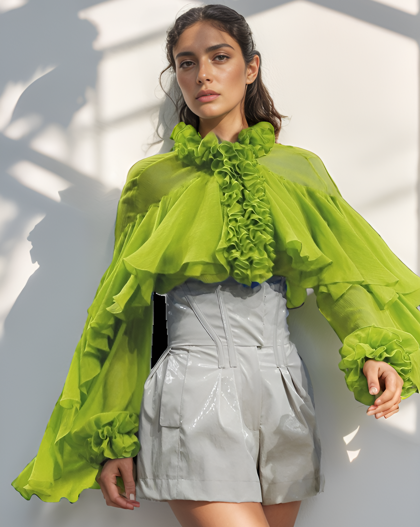 Summer Lime Ruffle Top