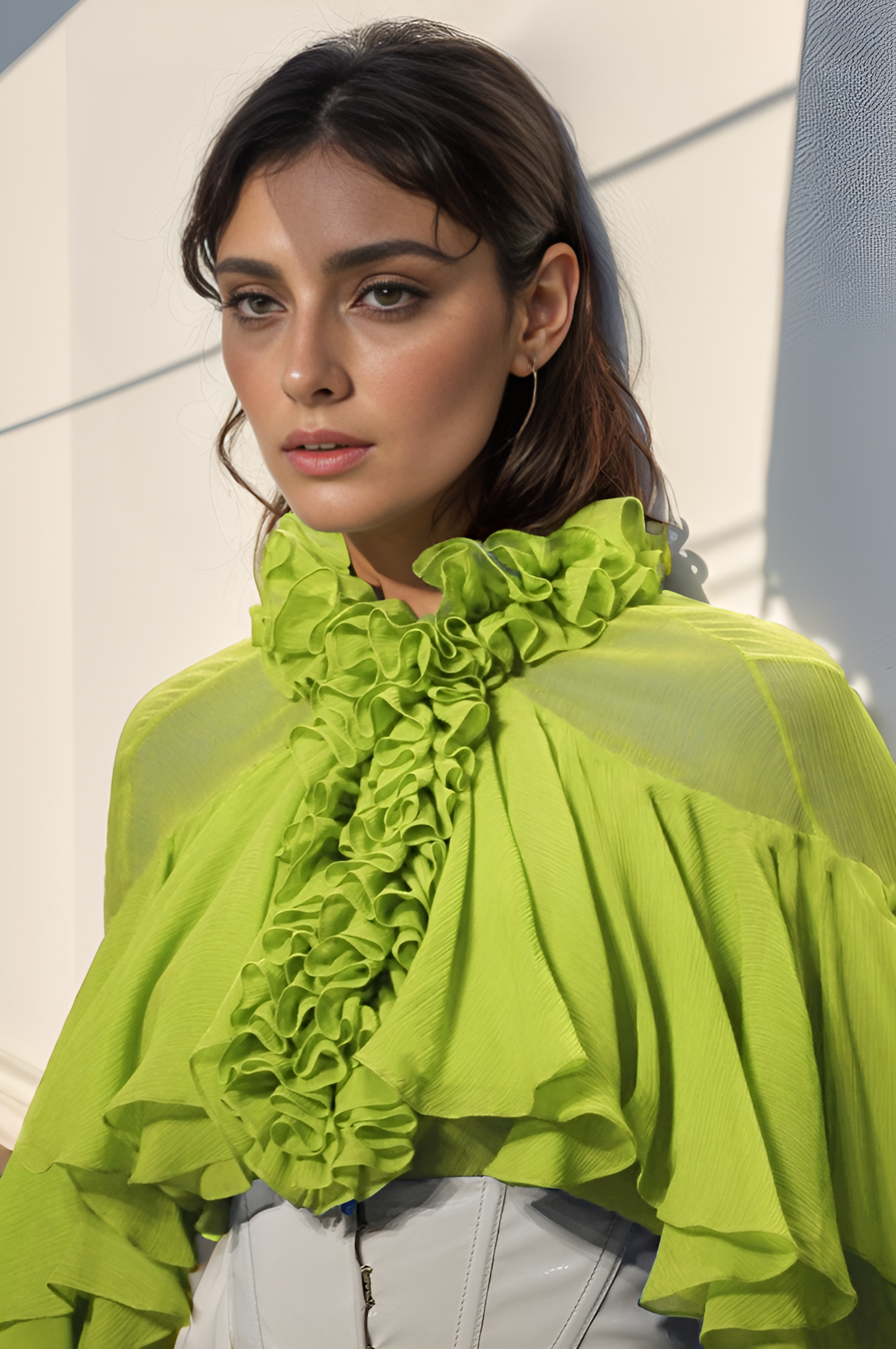 Summer Lime Ruffle Top