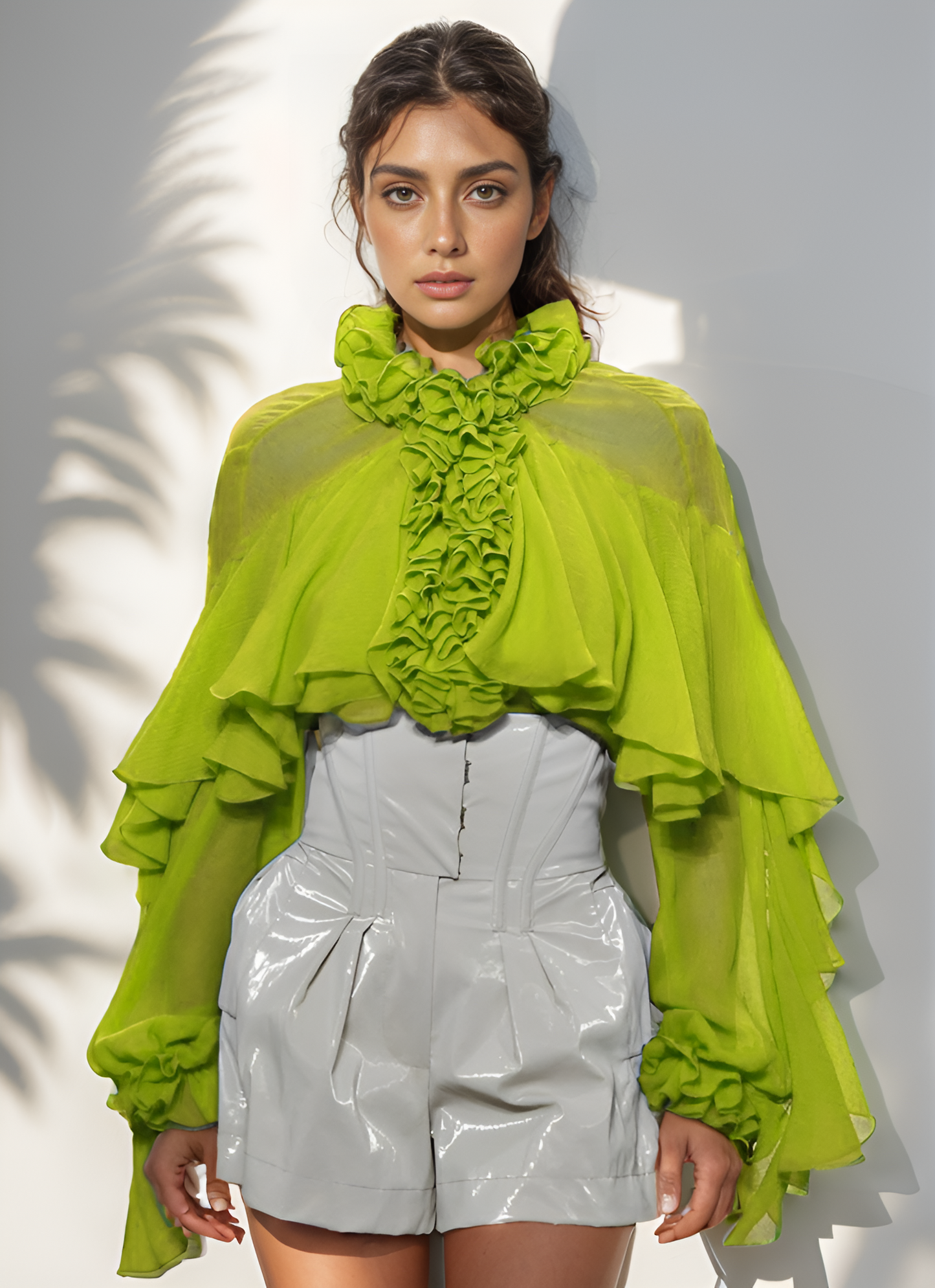 Summer Lime Ruffle Top