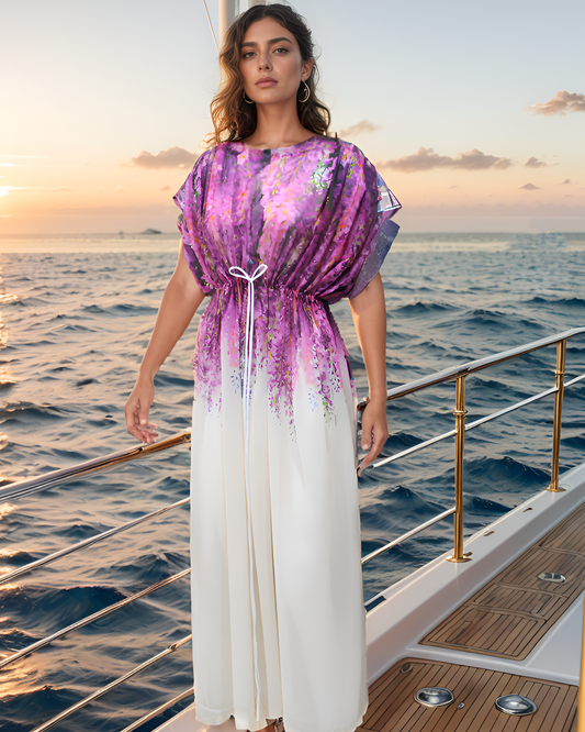 CLEARANCE - Purple Orchid Kaftan Dress