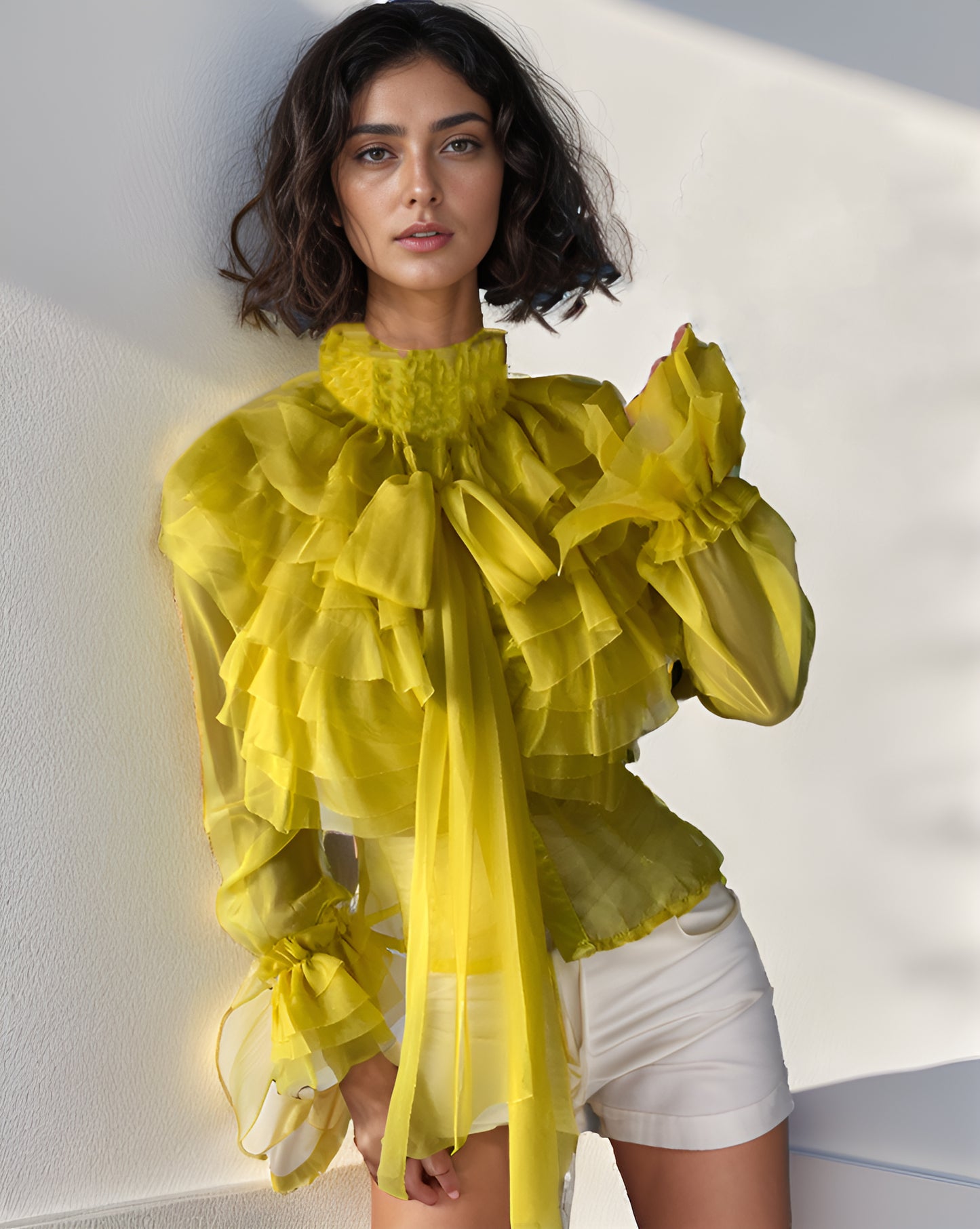 Yellow Ruffle Drama Top