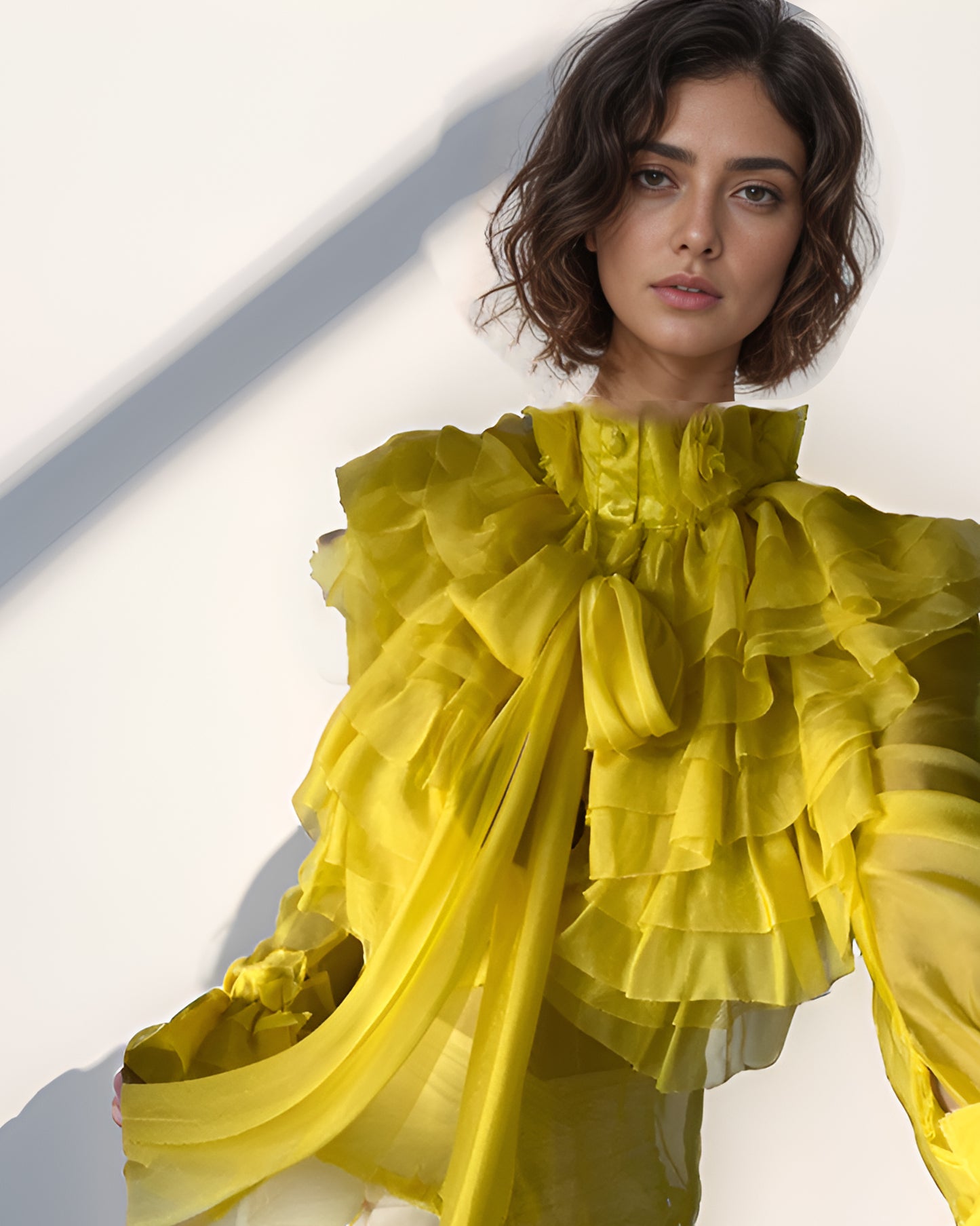 Yellow Ruffle Drama Top