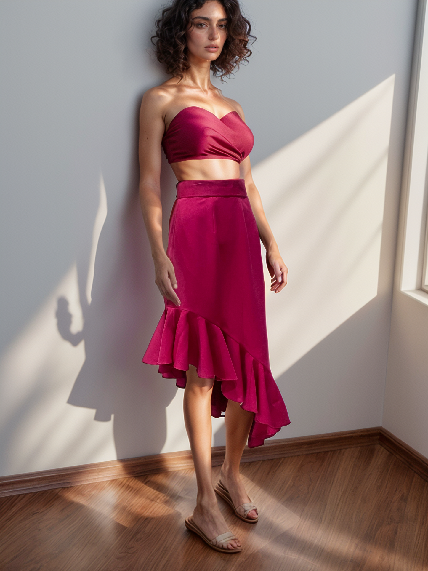 Fuscia Ruffle Skirt