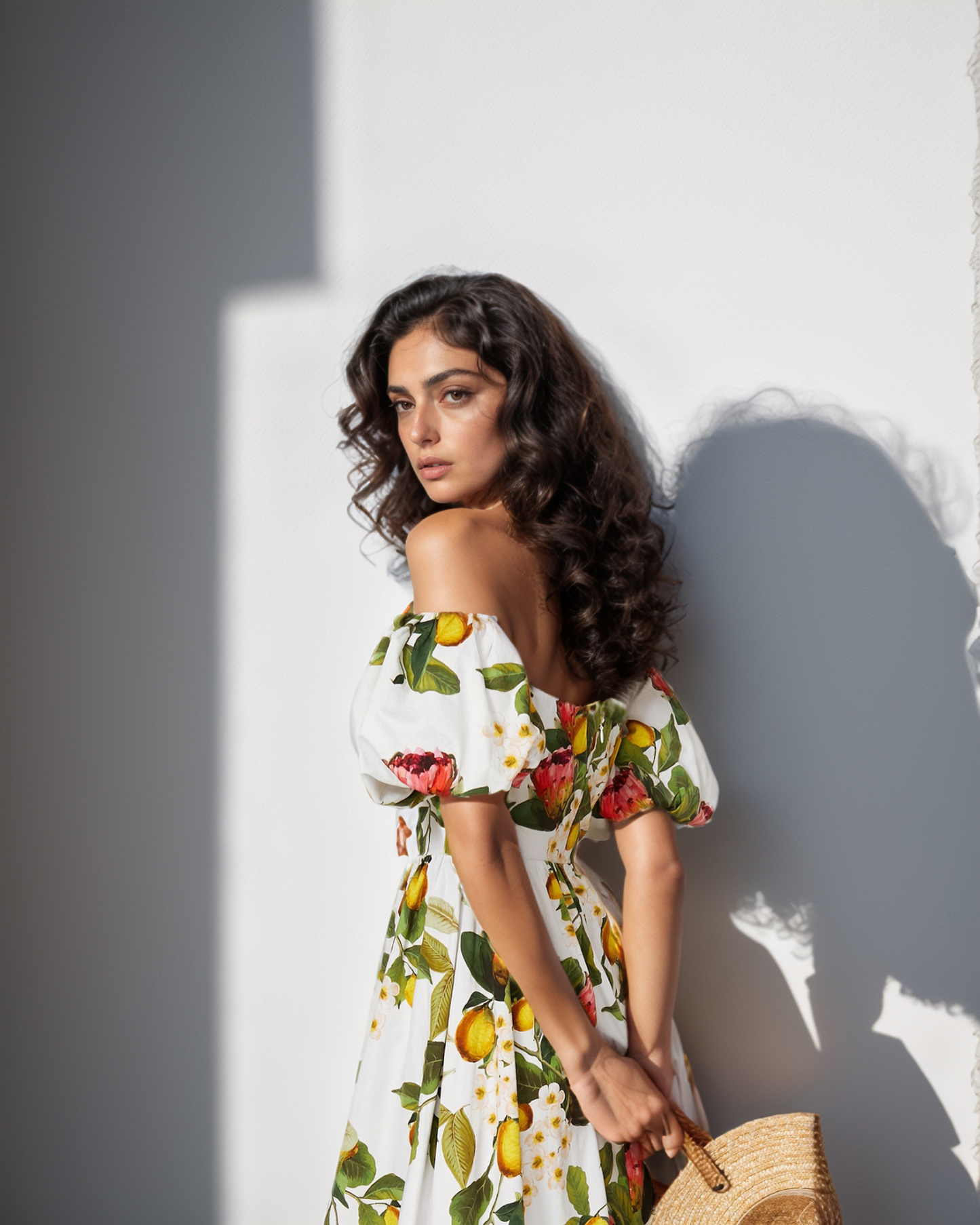 Lemon Cold Shoulder Maxi