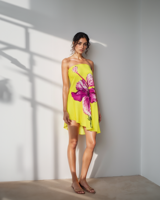 Hibiscus Lime Mini Dress