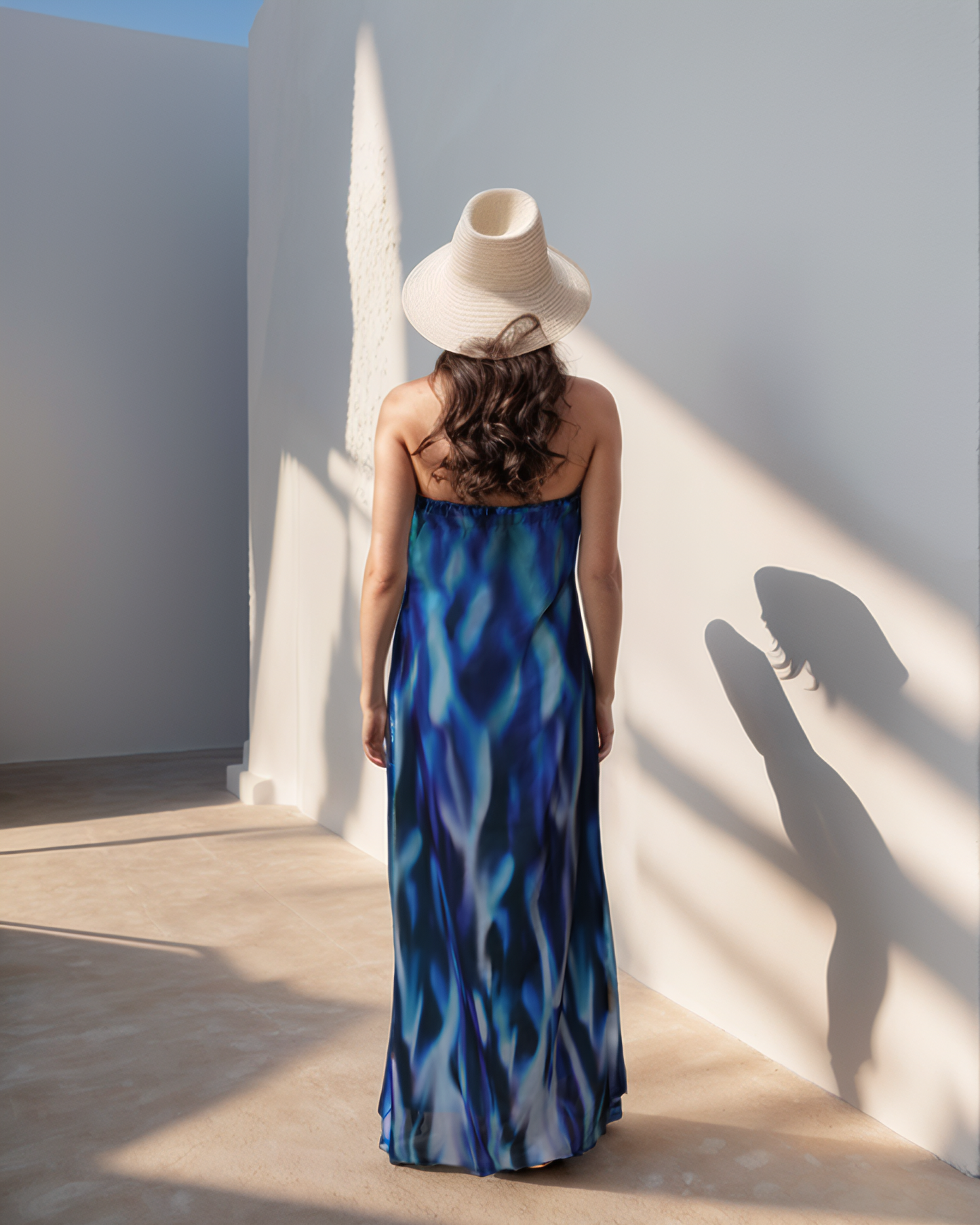 Blue Fantasy Halter Gown