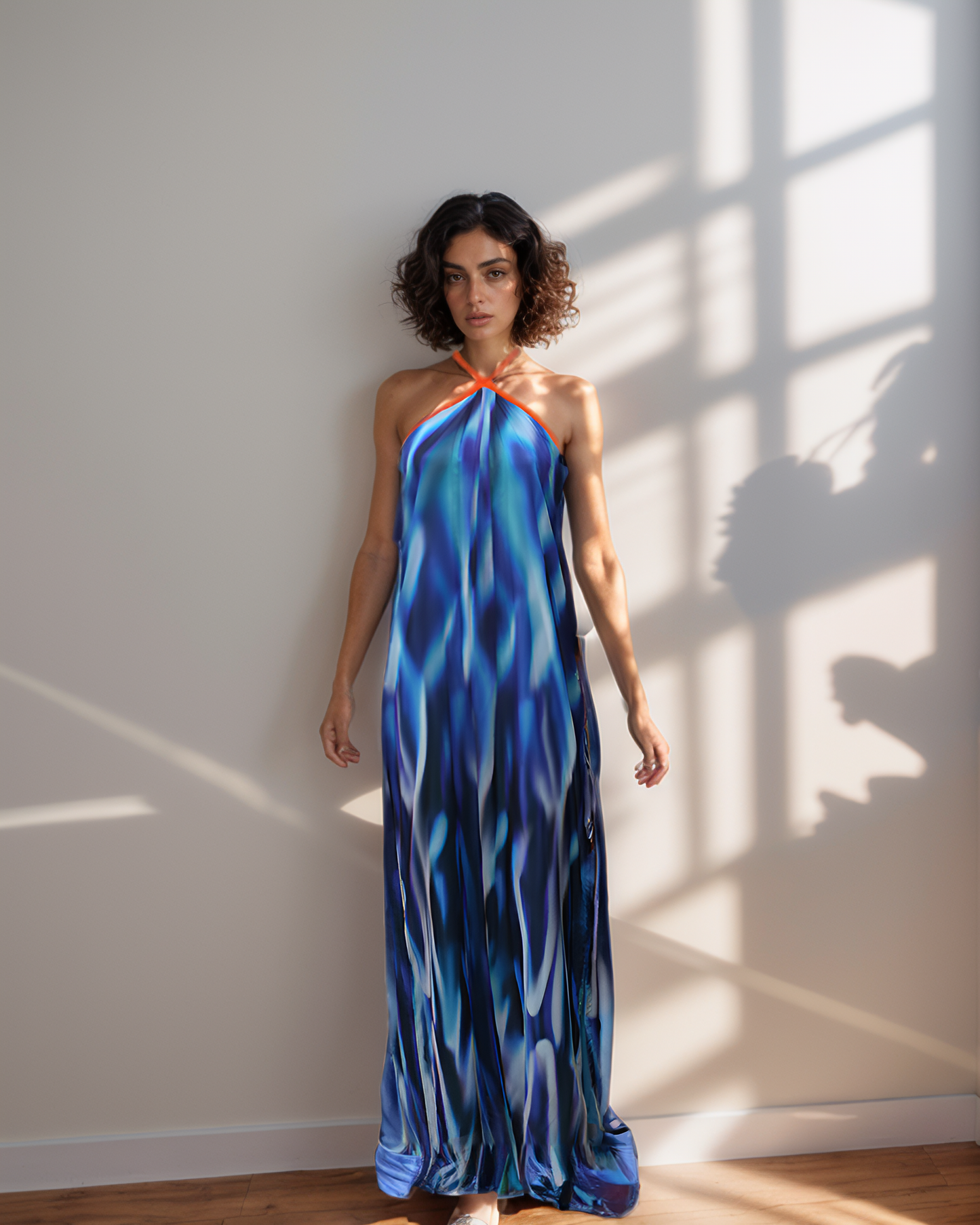Blue Fantasy Halter Gown