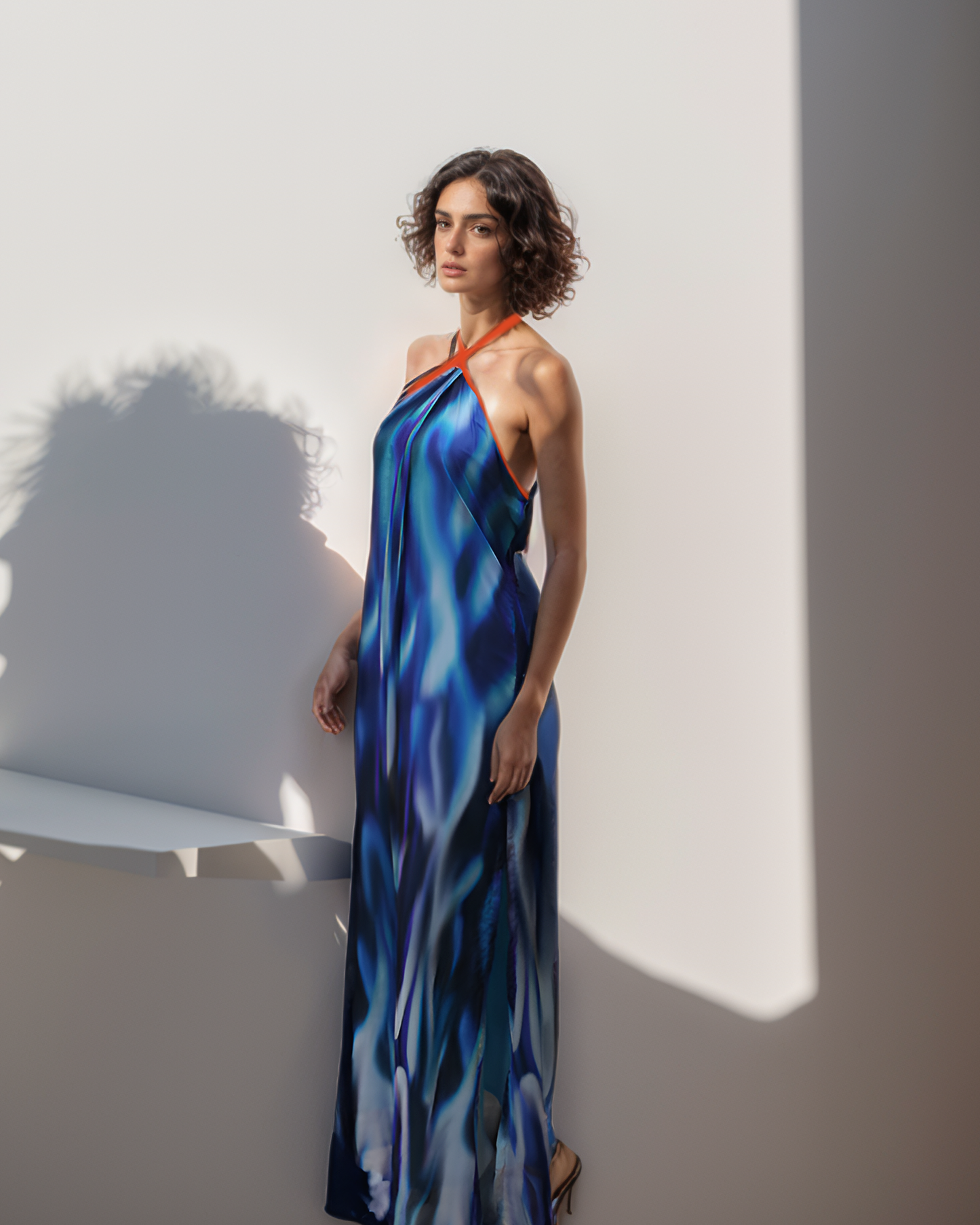 Blue Fantasy Halter Gown