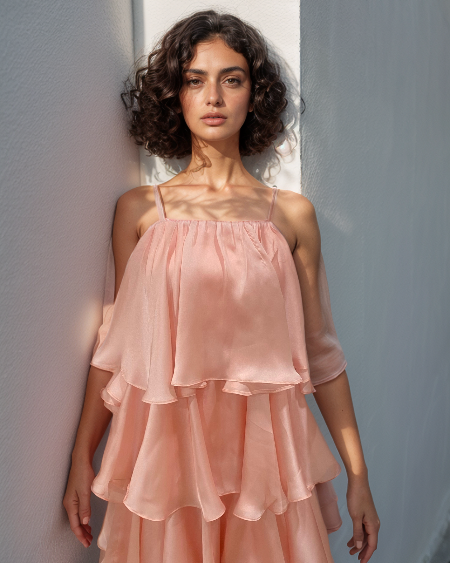 LUXE Pink Ruffle Maxi