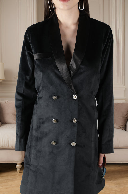 CLEARANCE - Velvet Blazer Dress