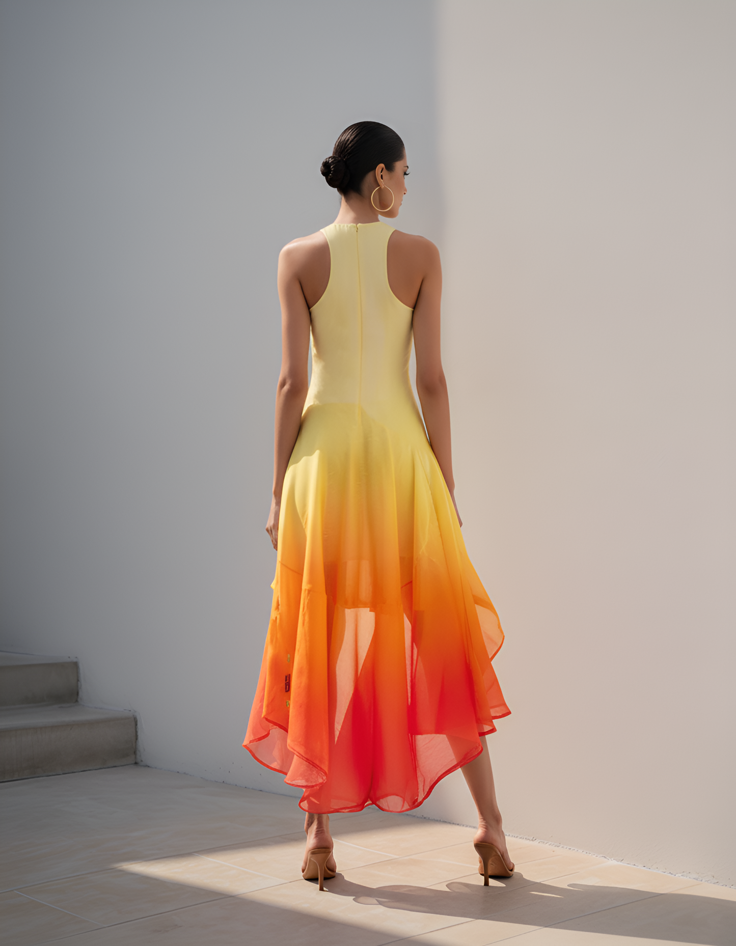 Ombre Yellow Orange Pastel Dress