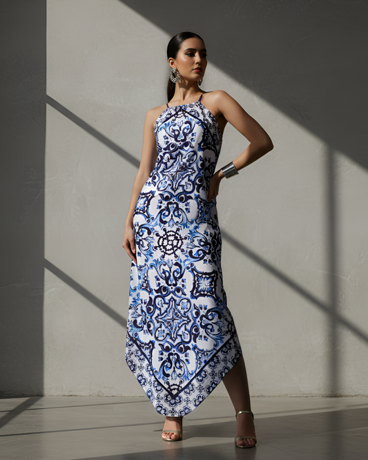 Majolica Halter Handkerchief Dress