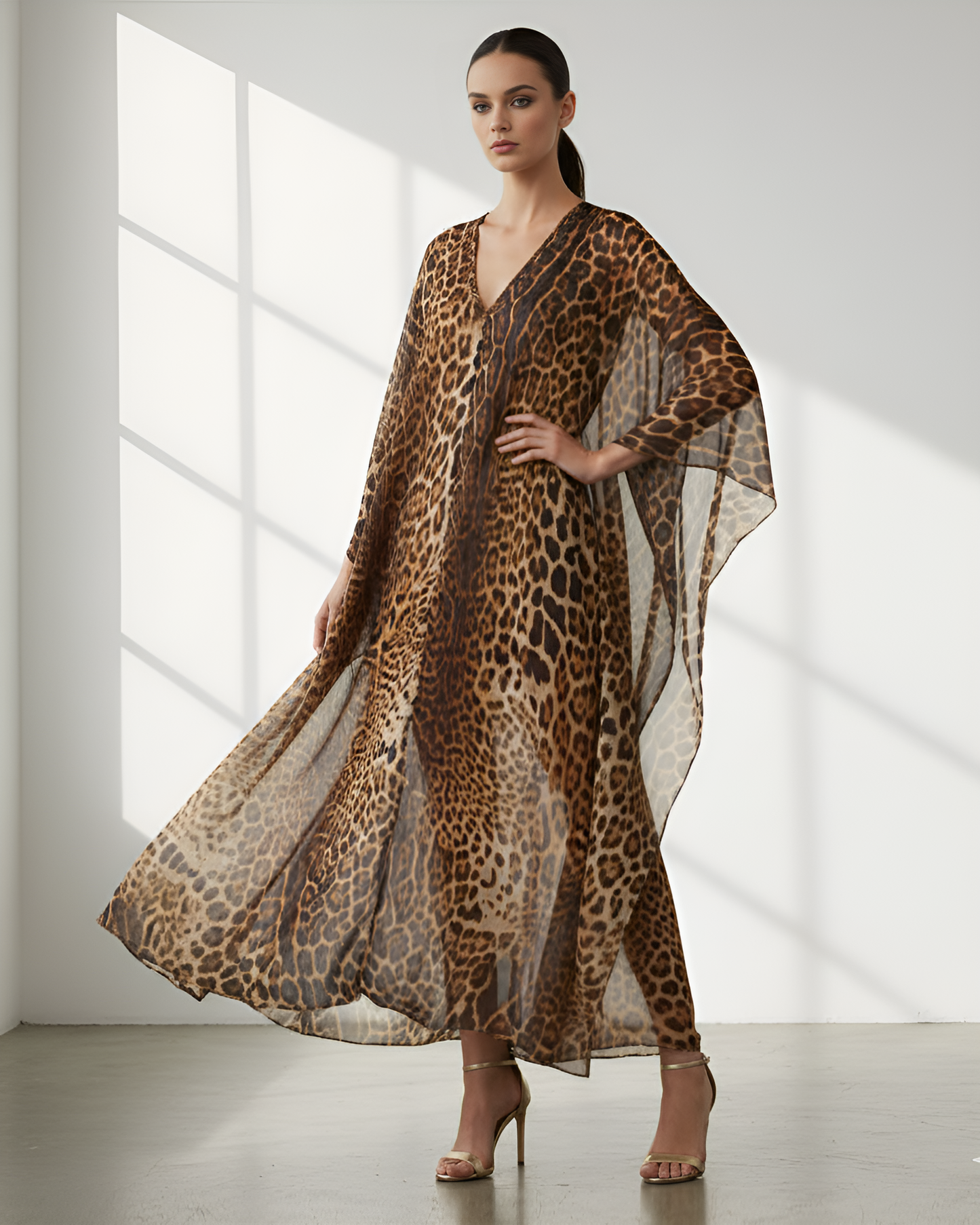 Leopard Kaftan Cover Up
