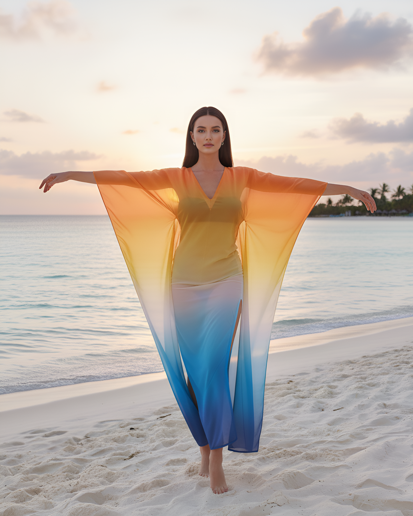 Yellow Blue Ombre Kaftan Cover