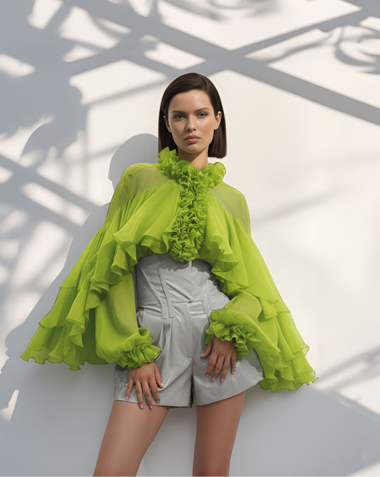 Summer Lime Ruffle Top