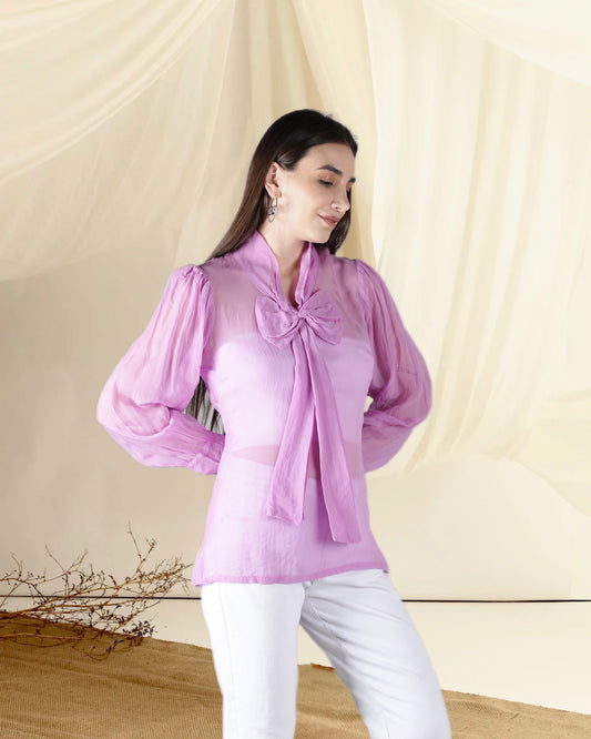 CLEARANCE - Lilac Organza Top