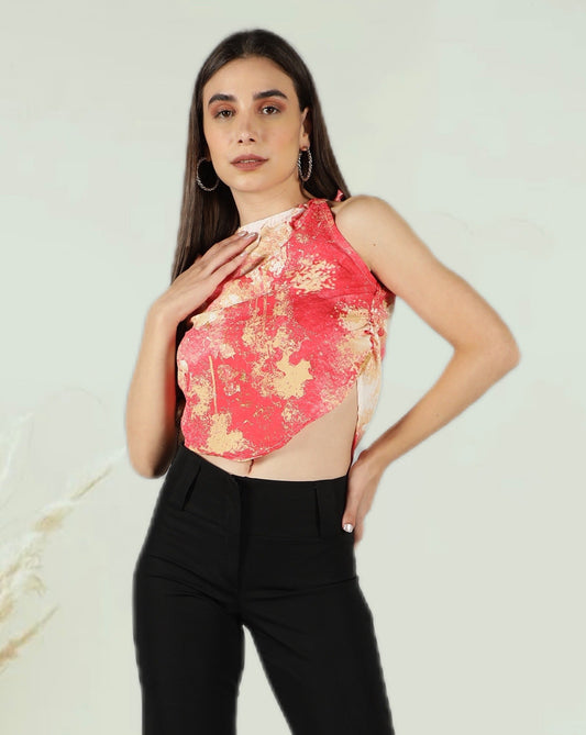 CLEARANCE - Sally Printed Handkerchief Top
