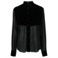 Black Sheer Panel Shirt