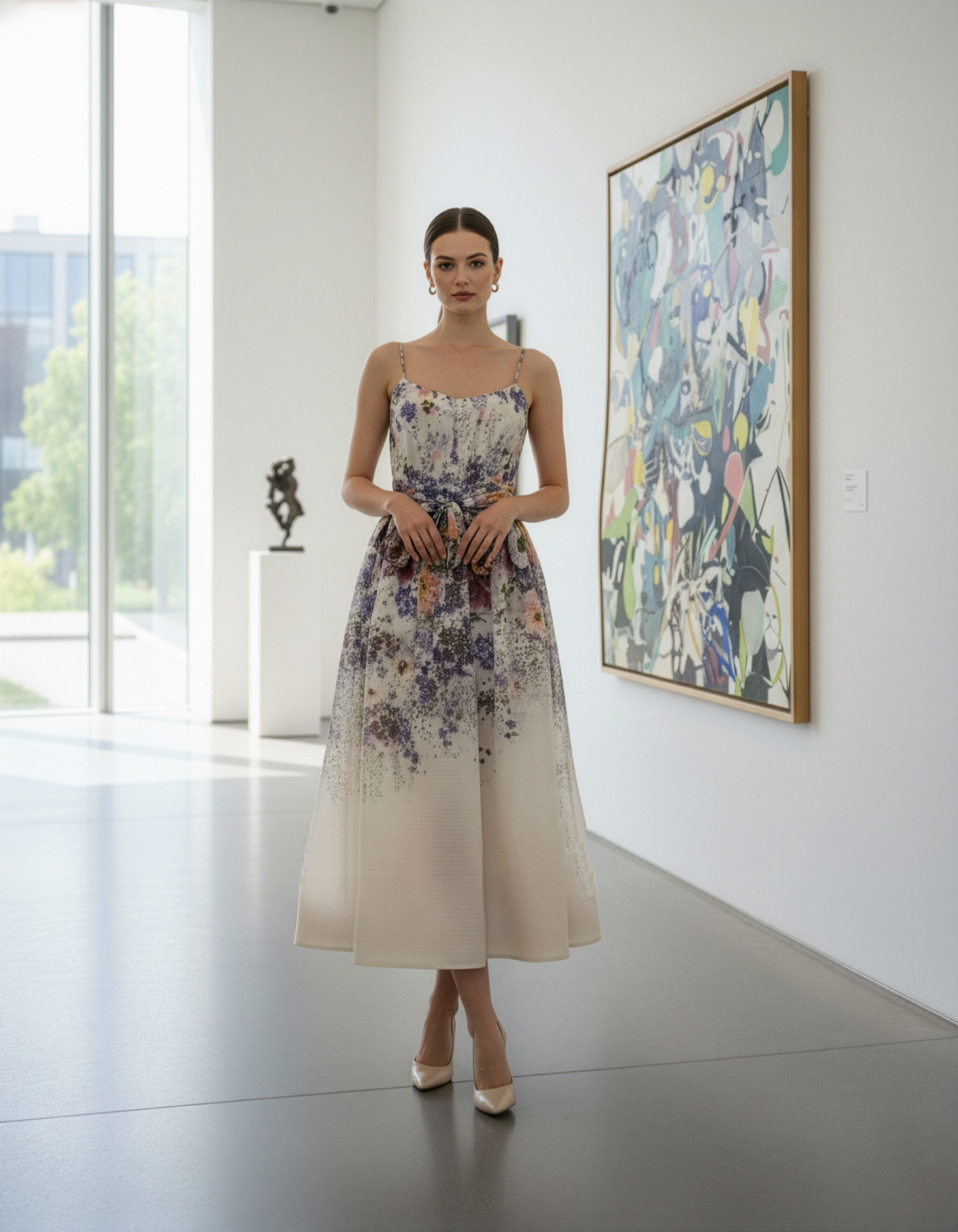 Vintage Cream Floral Dress