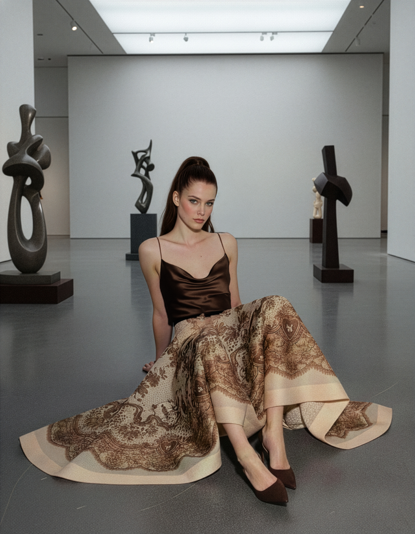 Vintage Beige Paisley Skirt