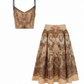 Vintage Beige Paisley Skirt