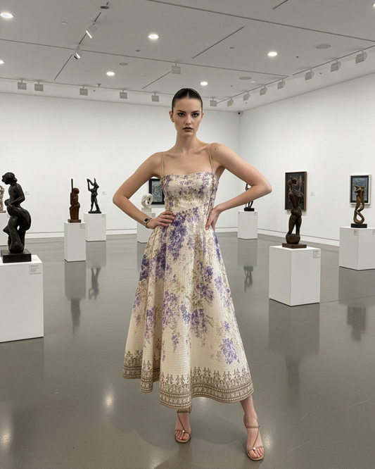 Vintage Cream Wisteria Dress