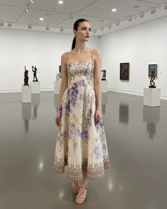 Vintage Cream Wisteria Dress