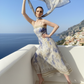 Vintage Cream Wisteria Dress