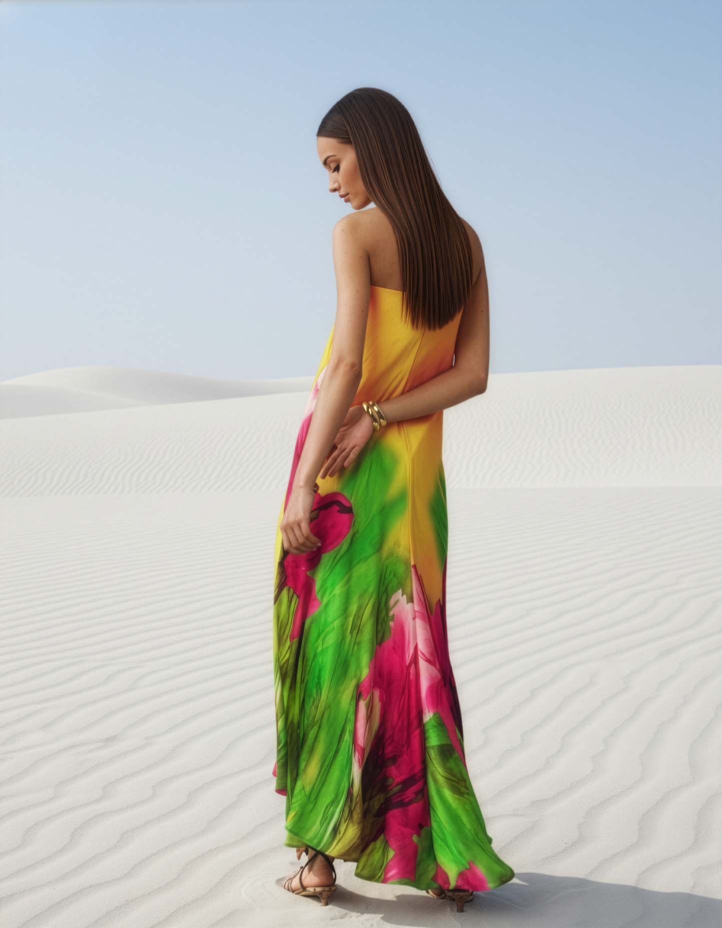 Yellow Peony Tube Gown