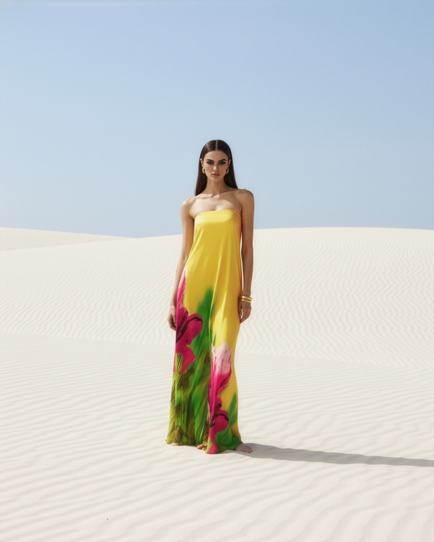 Yellow Peony Tube Gown