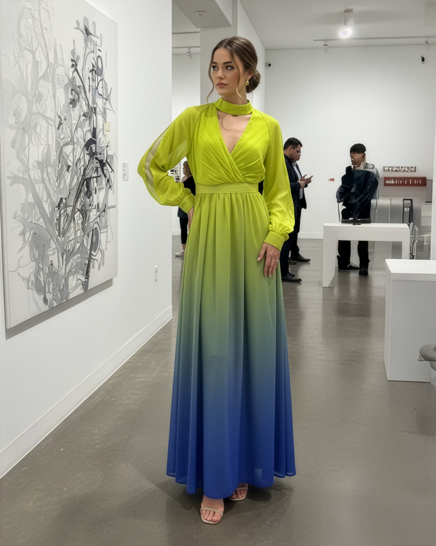 Lime Lilac Ombre Midi