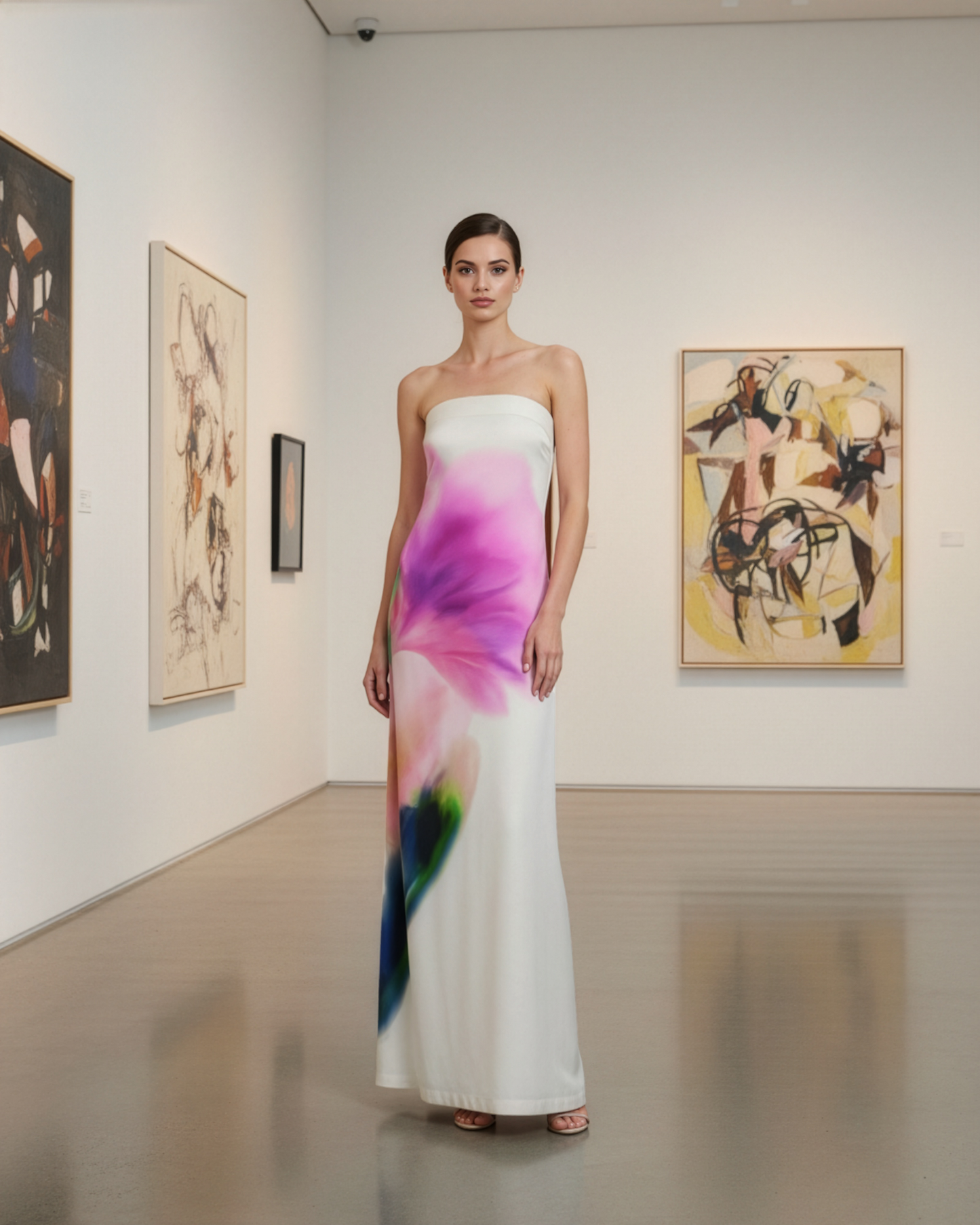 Flora WaterPaint Cream Tube Gown