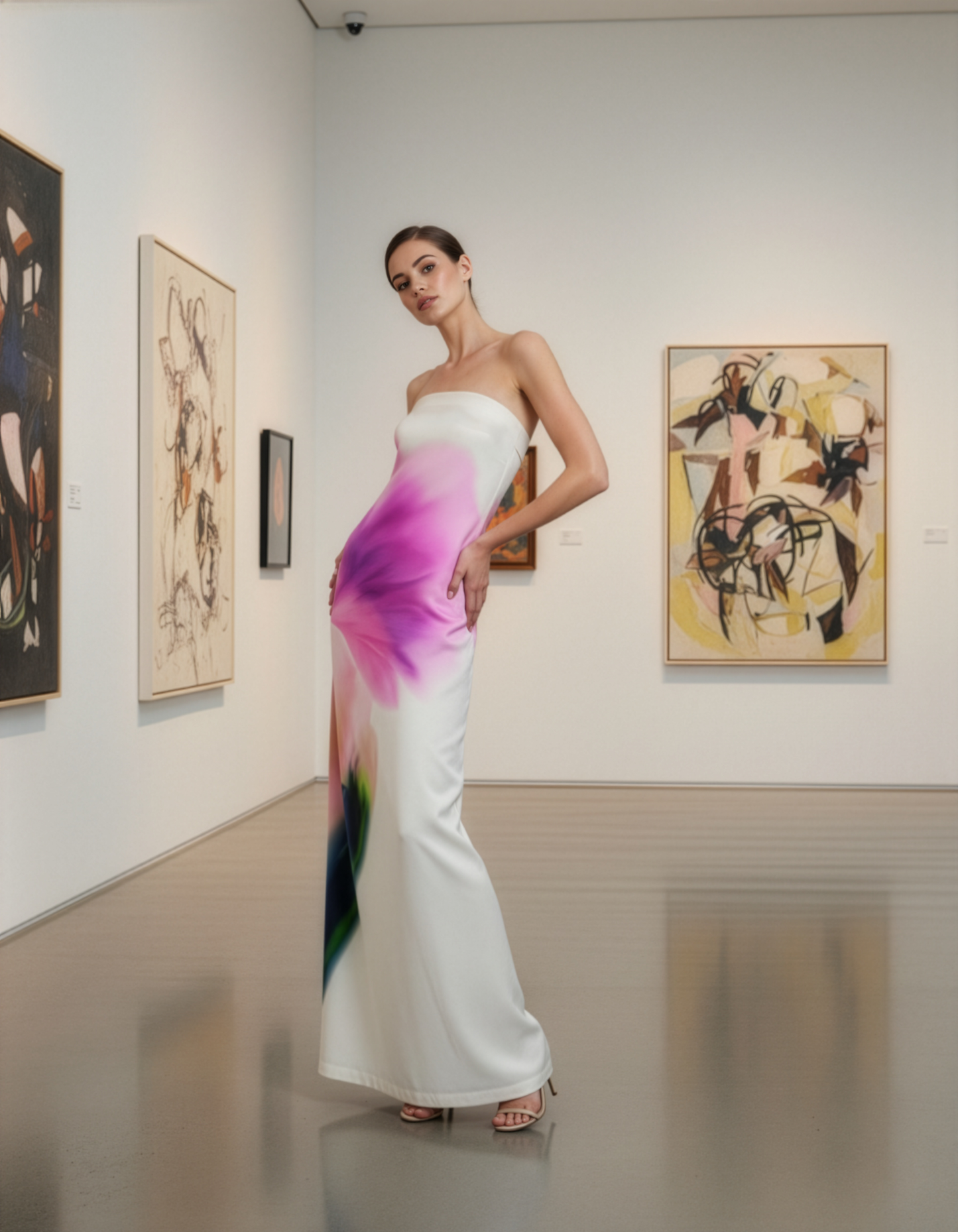 Flora WaterPaint Cream Tube Gown