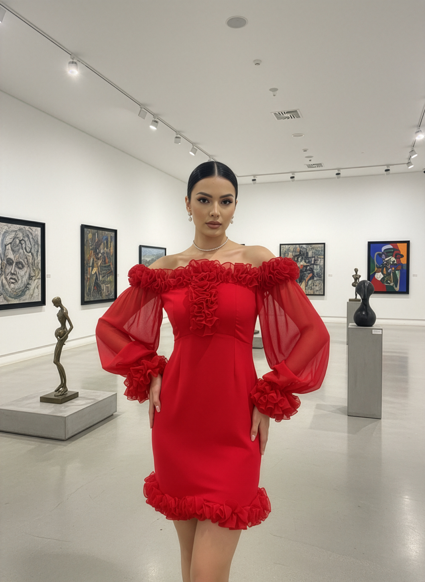 Red Ruffle Dress