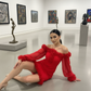 Red Ruffle Dress