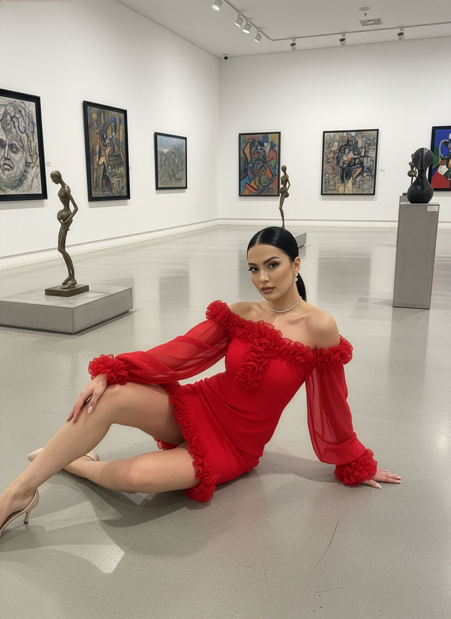 Red Ruffle Dress