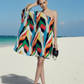 Geometric Abstract One Shoulder Dress