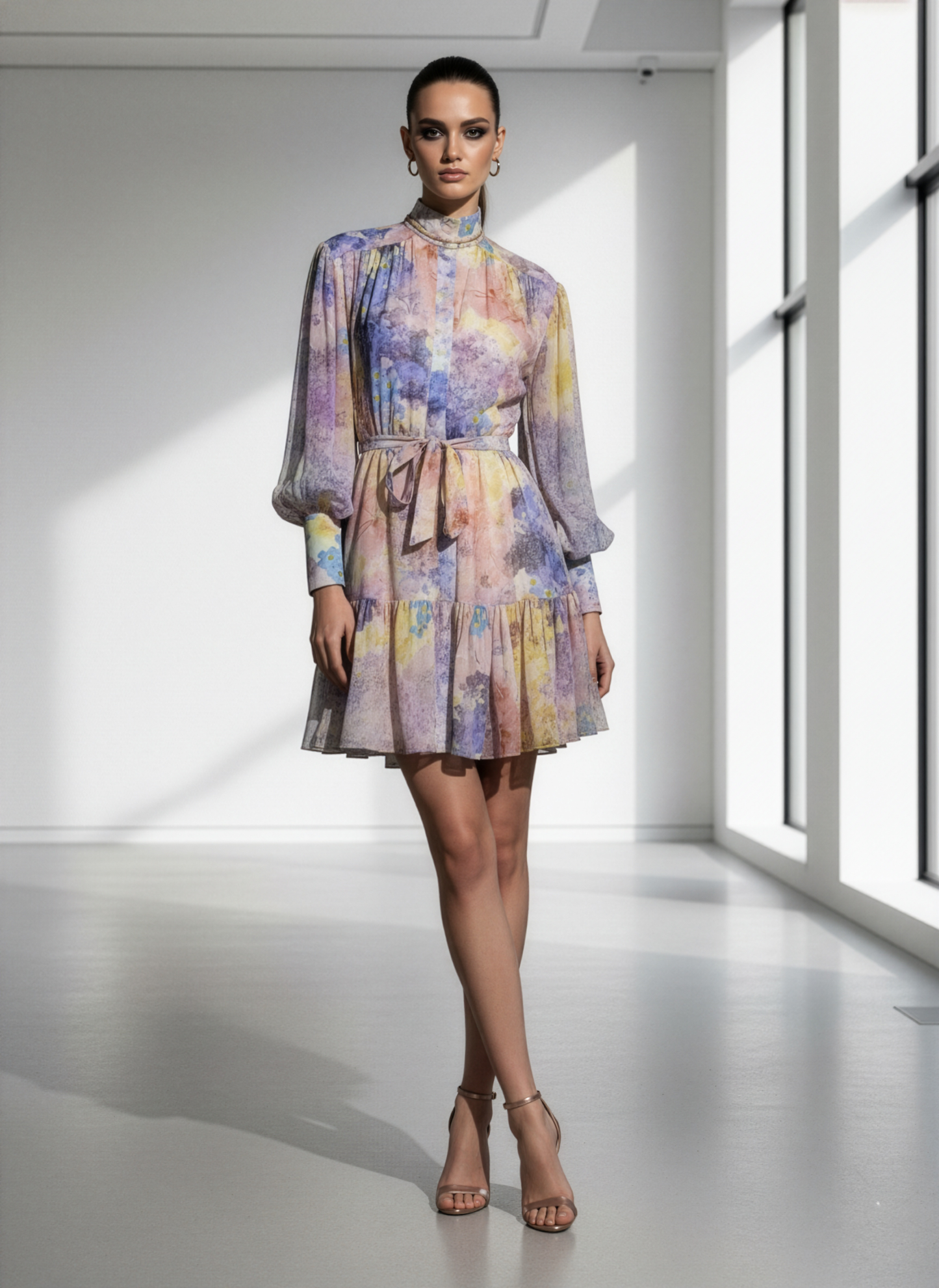 Floral Lilac Retro Dress