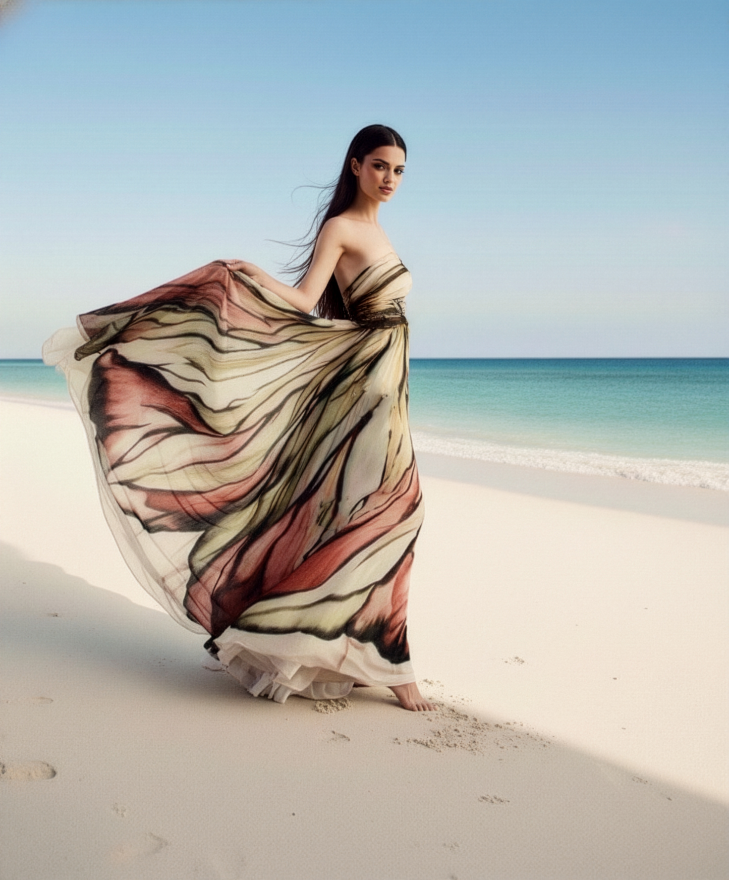 LUXE Flower Petal Tube Gown