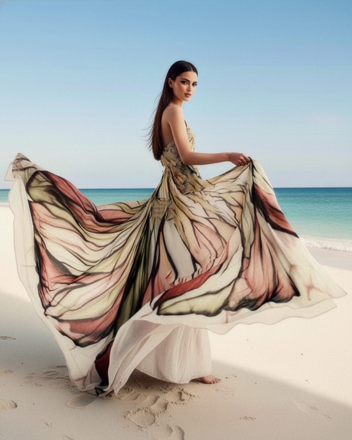 LUXE Flower Petal Tube Gown