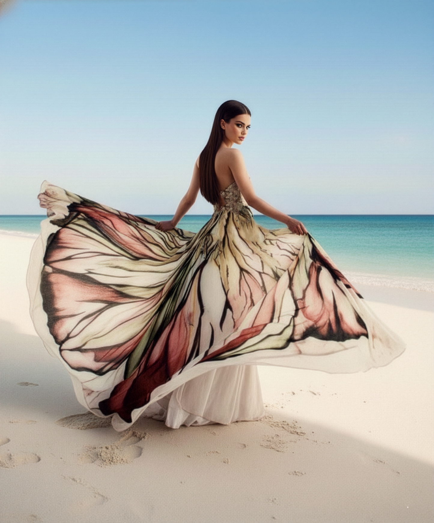 LUXE Flower Petal Tube Gown