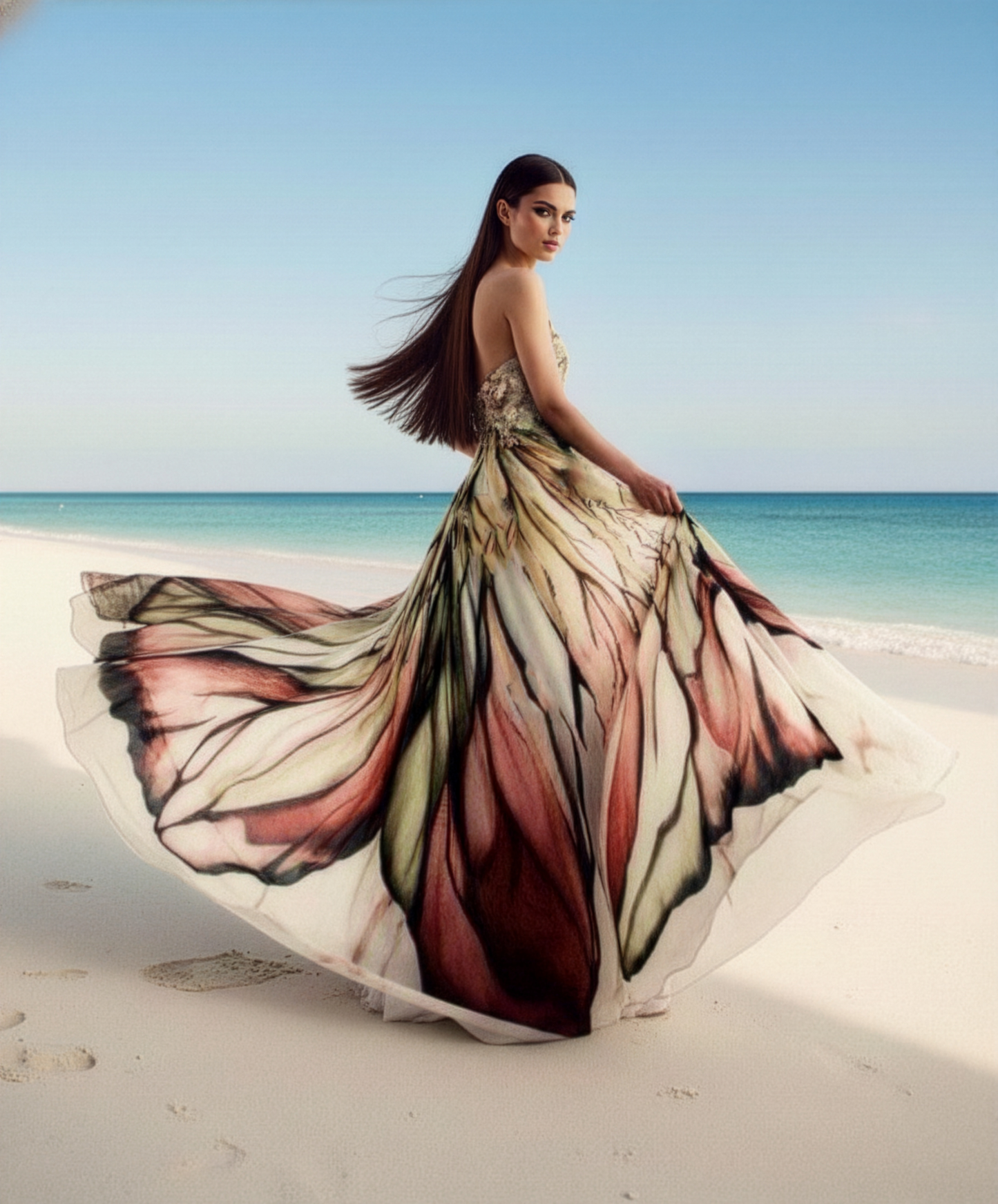 LUXE Flower Petal Tube Gown