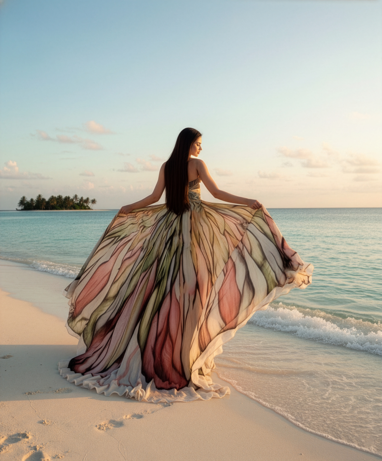 LUXE Flower Petal Tube Gown