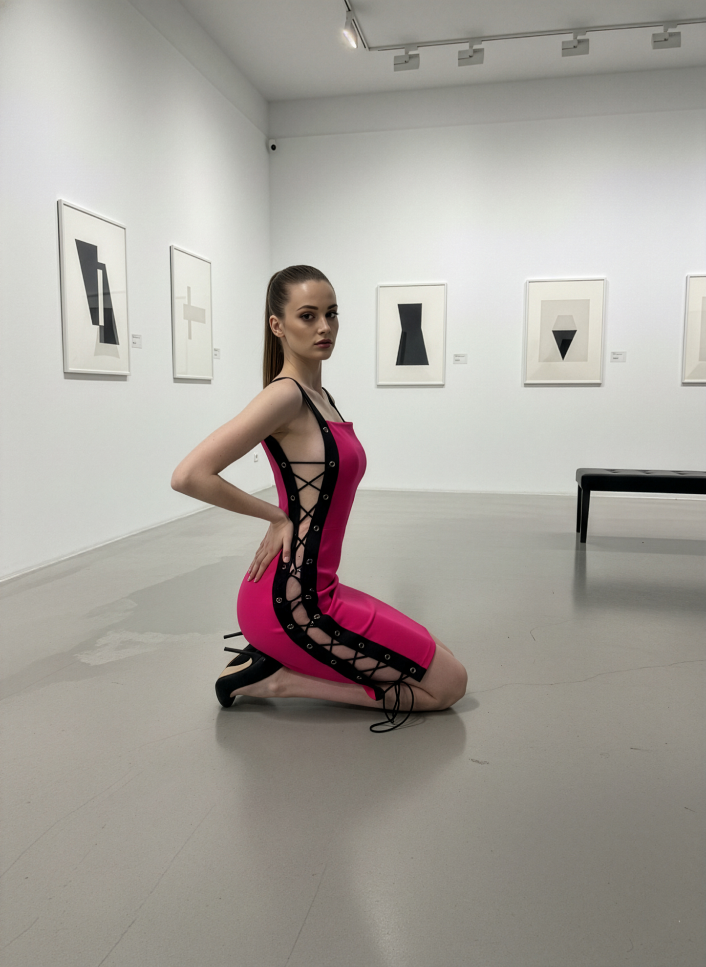 Risque Fuscia Side Tie Dress